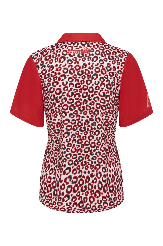 Ladies Zip Leopard Platinum Polo